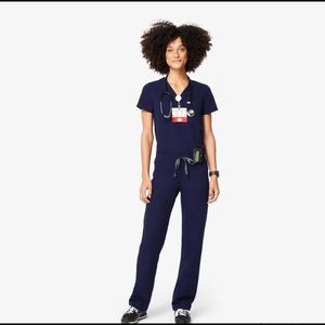 XS Figs Navy Livingston Pants